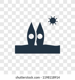 Surfboard vector icon isolated on transparent background, Surfboard transparency logo concept