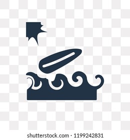 Surfboard vector icon isolated on transparent background, Surfboard transparency concept can be used web and mobile