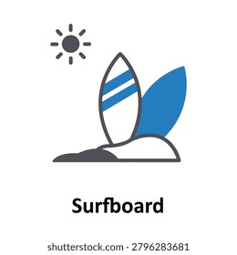 Surfboard  Vector icon which can easily modify or edit
