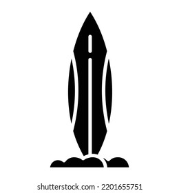 Icono de vectores de Surfboard que es adecuado para el trabajo comercial y que puede modificarlo o editarlo fácilmente

