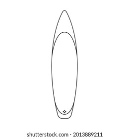 Surfboard vector icon.Outline vector icon isolated on white background surfboard.