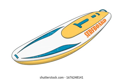 surfboard. Vector illustration isolated on white background.