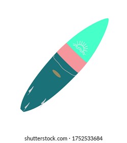 Ilustración vectorial de Surboard aislado mar tropical verano 