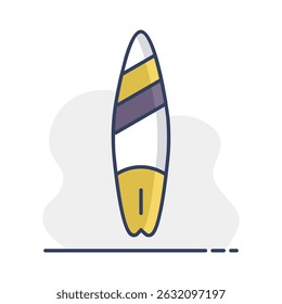 Surfboard vector isolated icon. Summer sign. Graph symbol for travel and tourism web site and apps design, logo, app, UI