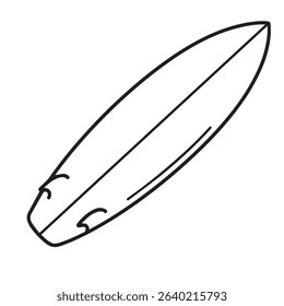 a surfboard vector line art illustration