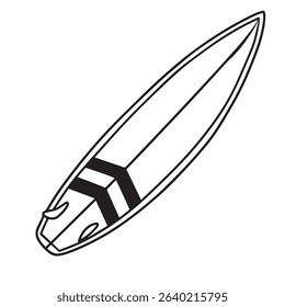a surfboard vector line art illustration