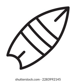 Surfboard Vector Line Icon Design