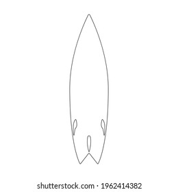 Surfboard vector outline icon. Vector illustration surf board on white background. Isolated outline illustration icon of surfboard.