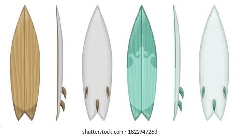 Surfboard vector realistic set icon.Vector illustration surfboard for wave.Isolated icon hawaii of surf board.