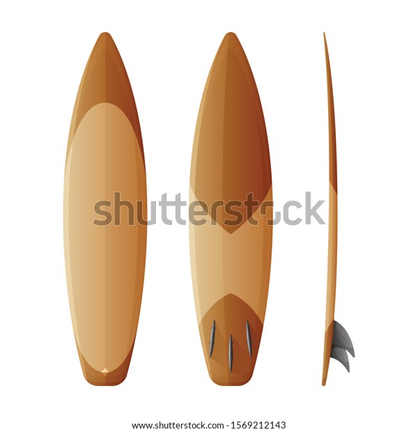 Surfboard Vector Realistic Set Iconvector Illustration Stock