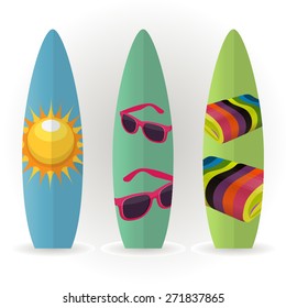 Surfboard. Vector Set