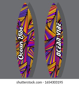 Surfboard vector set Summer t-shirt print
