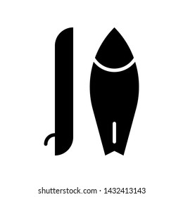 Surfboard vector, Summer party related solid style icon
