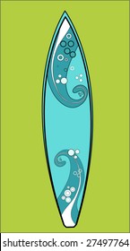 surfboard with wave design
