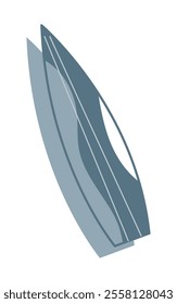 Surfboard with a wave pattern color. Doodle clip art for your projects.