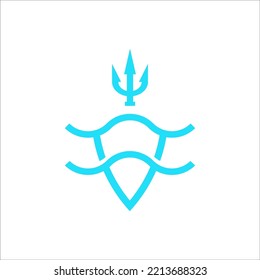 surfboard and waves logo design vector
