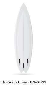 surfboard white blank vector illustration isolated on background