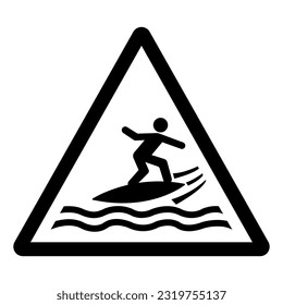 Surfboarding Area Symbol Sign, Vector Illustration, Isolate On White Background Label. EPS10