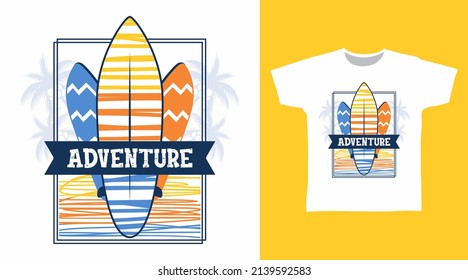 Surfboards cartoon tshirt concept design