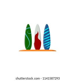 Surfboards colored icon. Element of summer pleasure icon for mobile concept and web apps. Cartoon style Surfboards colored icon can be used for web and mobile