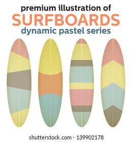 surfboards design. dynamic pastel