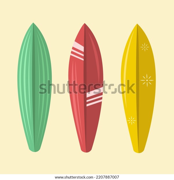 Surfboards Flat Vector Illustration Cute Surfboards Stock Vector ...