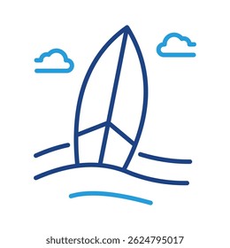 Elemento de icono de tablas de surf para diseño