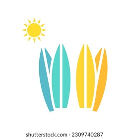 surfboards icon on white background, vector illustration