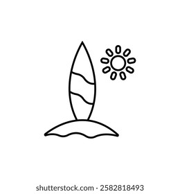 Surfboards icon set Flat isolated outline sign