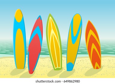 Surfboards on a beach