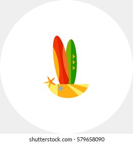Surfboards on Beach Flat Icon