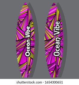 surfboards on the ocean beach vector illustration