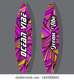 tablas de surf en la ilustración del vector de la playa del océano