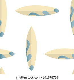  Surfboards on a White background. Sea Extreme Sport Seamless  Pattern. Vector illustration