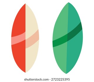 Surfboards im Sand stecken mit verschiedenen Mustern, isolierte Sommer Strand Vektor Kollektion