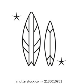 Surfboards, surfing concept line icon. Simple element illustration. Surfboards, surfing concept outline symbol design from summer set. Can be used for web and mobile on white background