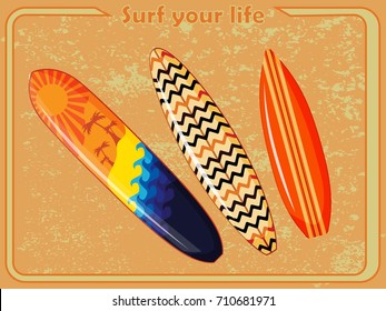 Surfboards vector illustration