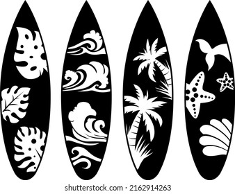 Surfboards vector, Surf vector, Surfing, Surf Board Silhouette, Beach Surf Clipart, Summer, Sea