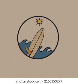 Surfboard,wave and sun,nice summer day