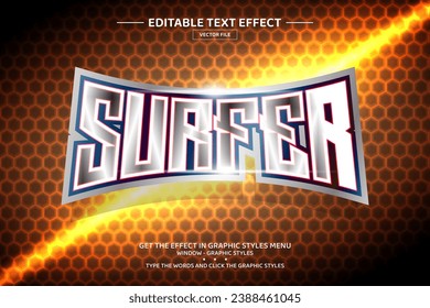 Surfer 3D editable text effect template
