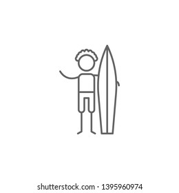 Surfer, adventure icon. Element of adventure icon. Thin line icon for website design and development, app development. Premium icon