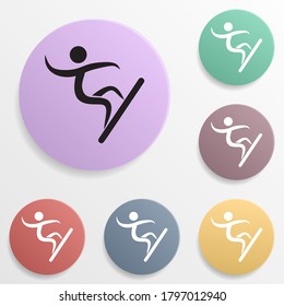 Surfer badge color set icon. Simple glyph, flat vector of sport icons for ui and ux, website or mobile application