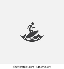 surfer base icon. Simple sign illustration. surfer symbol design from Beach series. Can be used for web, print and mobile