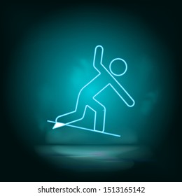 Surfer blue neon vector icon. Simple element illustration from map and navigation concept. Surfer blue neon vector icon. Real estate concept vector illustration.