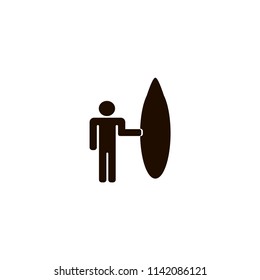 surfer with board icon. flat design