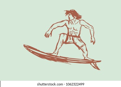 Surfer Boy graphic design vector art