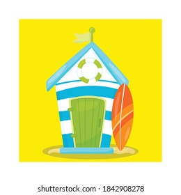 surfer boy house design vector illustration