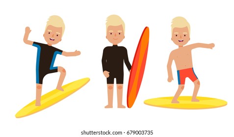 Surfer cartoon character