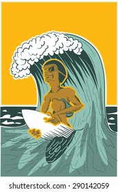 Surfer catching wave Surf Adventure Outdoor Vacation Water Wave