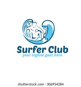 Surfer Club Logo Template